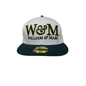 William & Mary New Era 59Fifty Fitted Hat Cap 7 3/8 Logo Green Tribe College